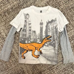 Tea Collection Orange Dinosaur Long Sleeve Tee